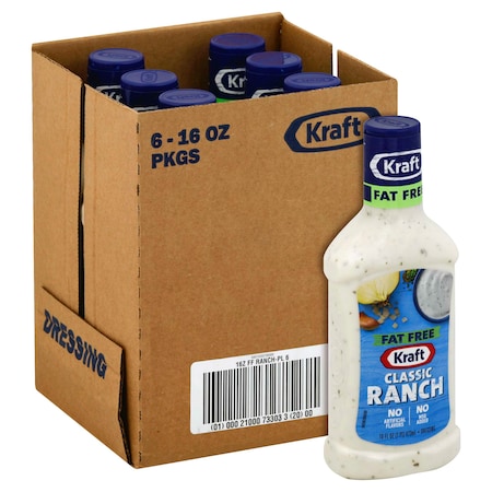 Kraft Kraft Fat Free Ranch Dressing 16 fl. oz. Bottles, PK6 00021000733033